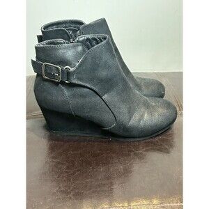 Rampage Women's Ankle Boots Wedge Black Size 7